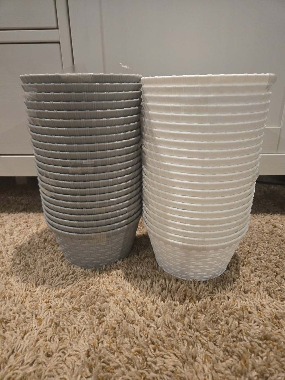 New lot of 22 2pk 37oz Plastic Woven Baskets Gray - wh Bullseye's Playground NWT